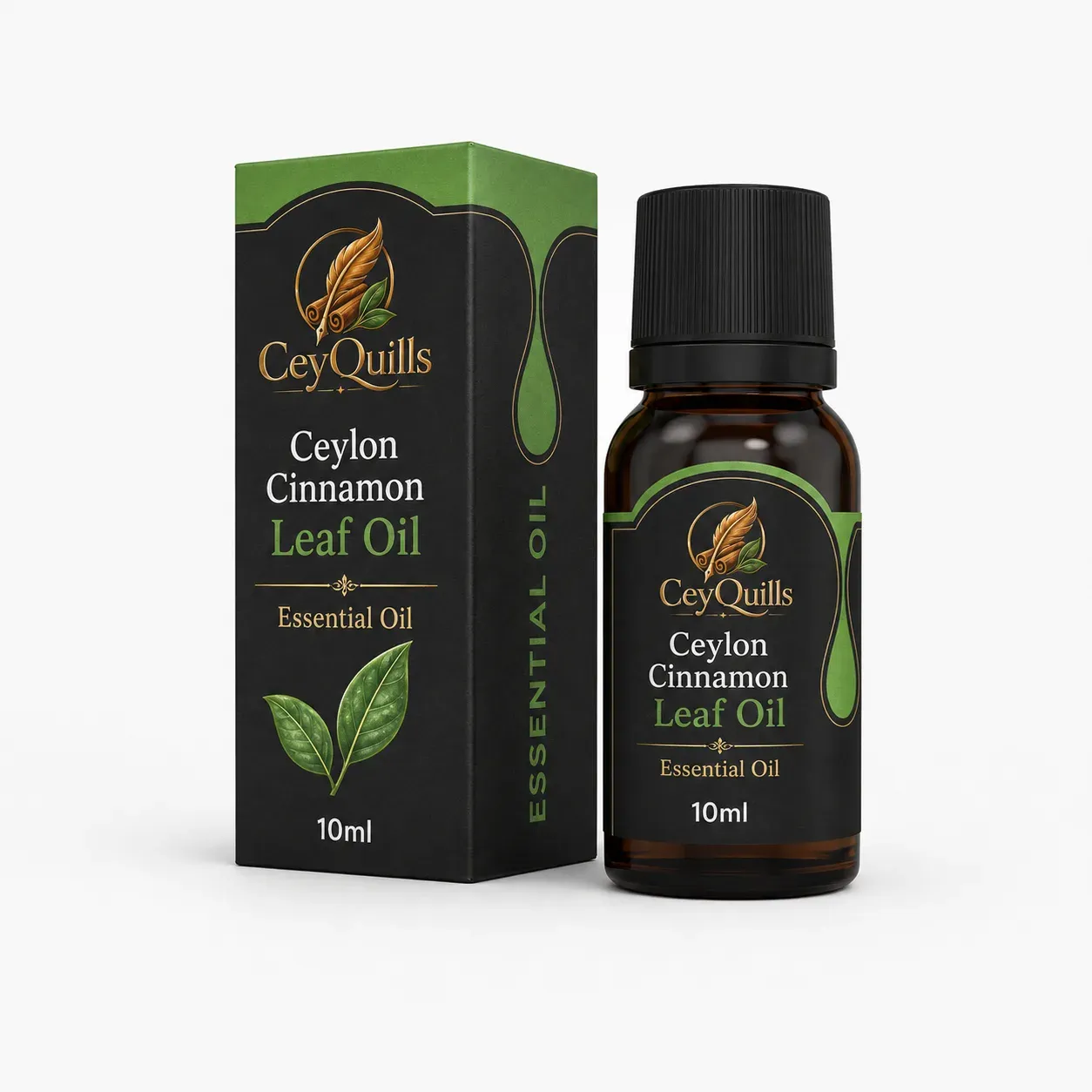 Ceylon Cinnamon Leaf Oil — 10ml Glass Bottle retail packaging