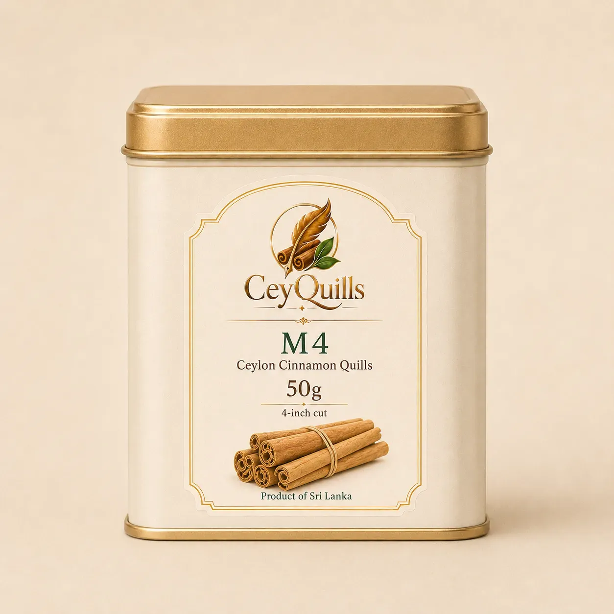 M4 Ceylon Cinnamon Quills — 50g Square Tin mobile view 1