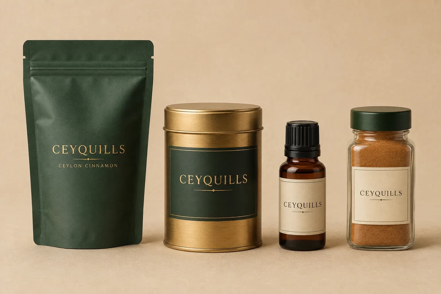 CeyQuills cinnamon packaging collection